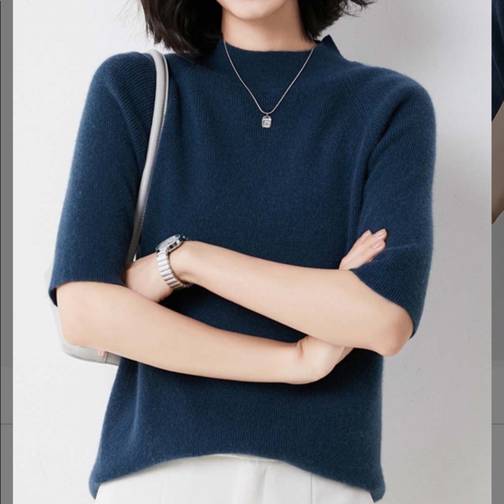 Teal Lavidence Mock Neck Super Soft Elbow Sleeve Sweater Zulily